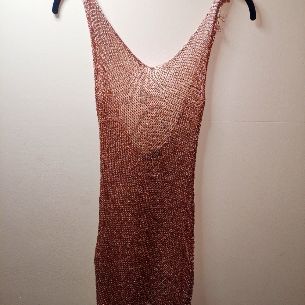 Gold Mesh backless Metallic dress